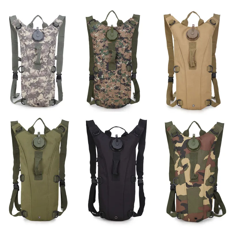 Camo Water Portable Tactical Backpacks Waterproof Outdoor Tactical Vest Hydration Pack Camping  Hunting Backpack