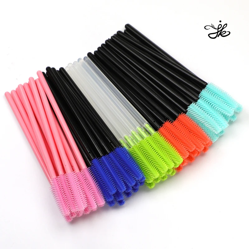 Розовая щеточка для ресниц Spoolie, пластиковые силиконовые одноразовые палочки для туши для ресниц