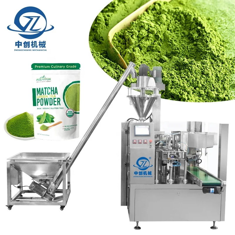 Stand Up Zipper Bag Doypack Packaging Protein Chocolate Matcha Powder Filling And Sealing Premade Pouch Packing Machine