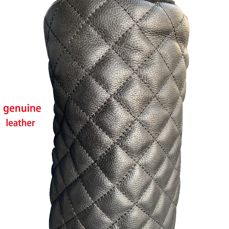 Genuine leather 460 cc Barrel golf driver wood custom headcovers Tube suede top golf club headcover with velour lining