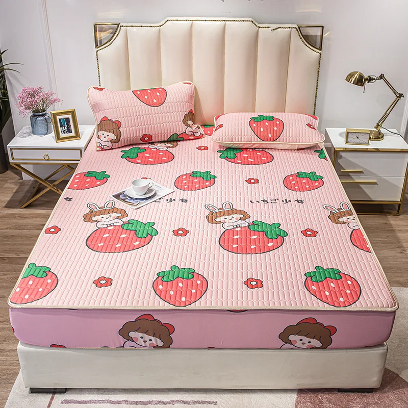 Cheap fitted bedsheet summer sleeping mat bed sheet mattress protector cover 180*200