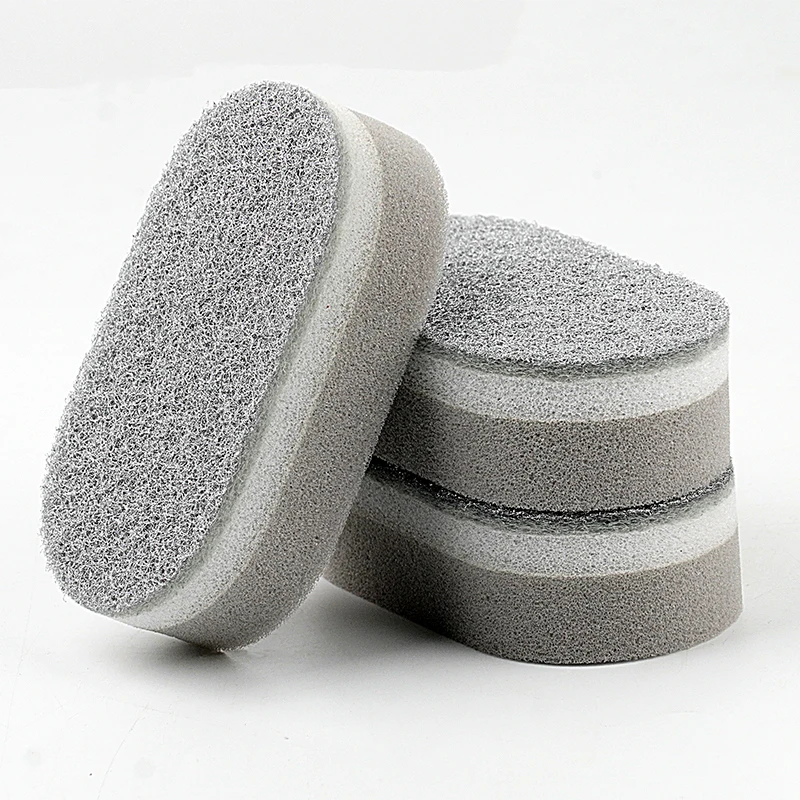 New product spray silver scouring pad sponge double-sided thickened cleaning kitchen dish brushing cloth sponge cleaning