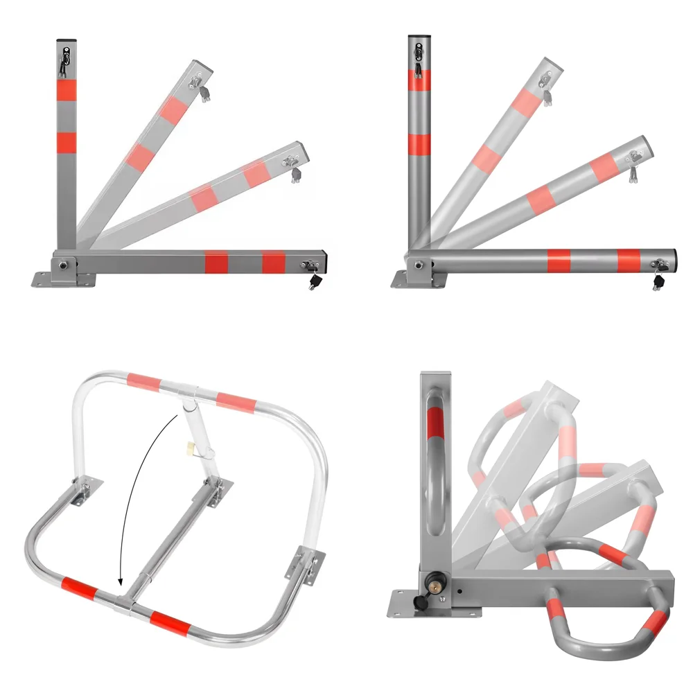 Square Metal Car Parking Space Lock Bollard Fold Down Car Parking Barrier Post