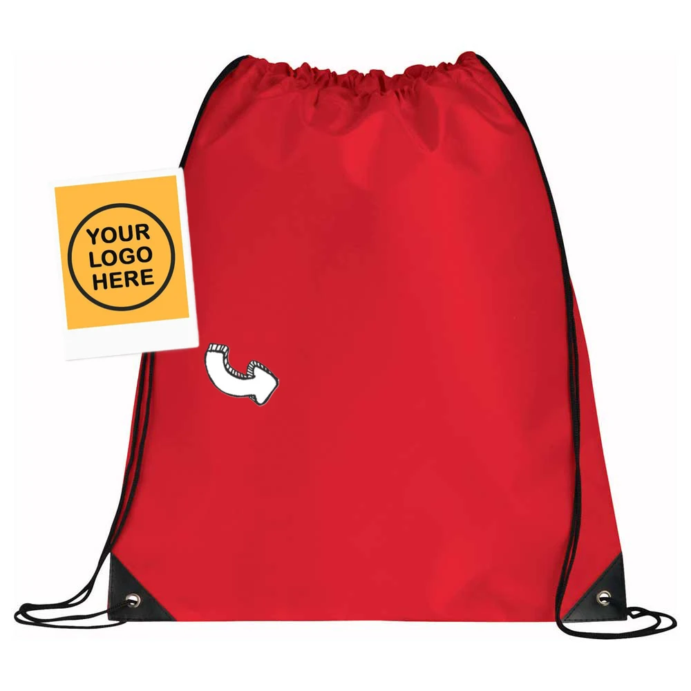 Drawstring Custom Logo Backpack Bags Black Bulk Cinch Sack Gym Christmas String Bags Machine Washable Heavy Duty Sport Bags