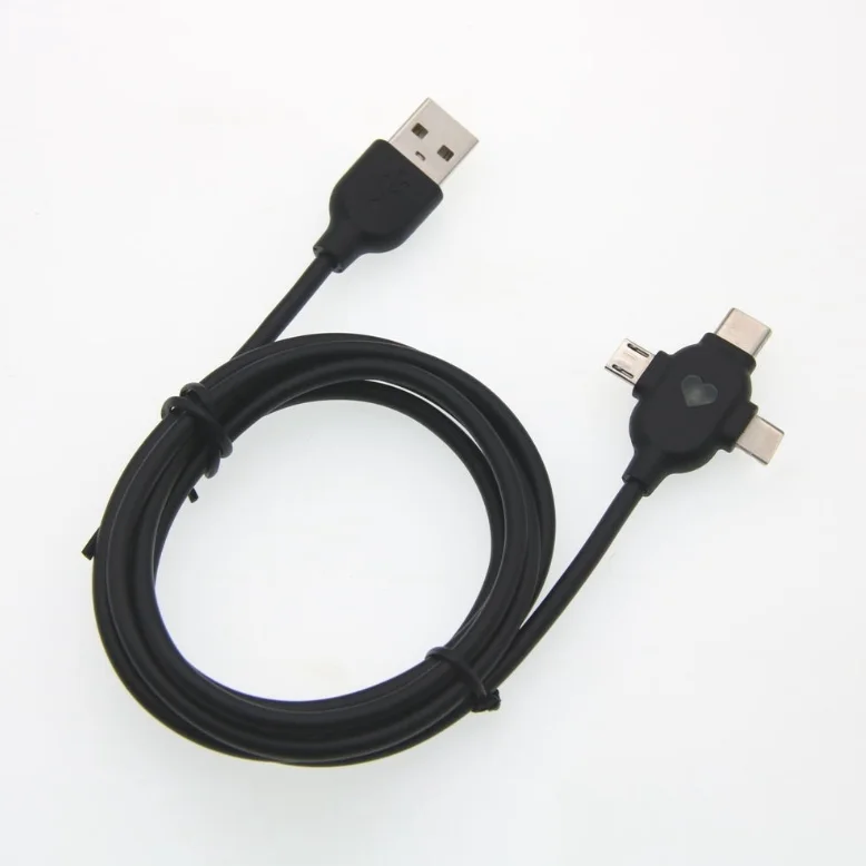Custom Logo USB Data Charging Cable USB Micro Type C Cable 3in1 LED USB cables