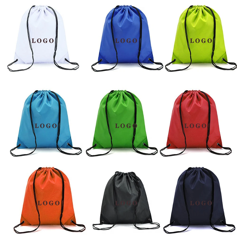 High Quality Custom Polyester Drawstring Shoe Bag Large Linen Drawstring Backpack Bag