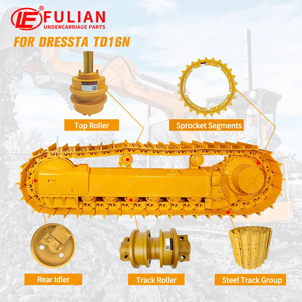 Bulldozer Dozer Undercarriage Spare Parts Track Link Assembly Top Roller Bottom Roller Idler Sprocket for Dressta TD16N