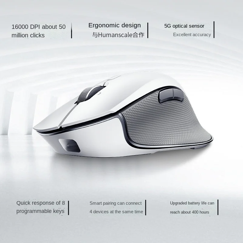Беспроводная Мышь Razer Pro Click Humanscale эргономичный форм-фактор-5G усовершенствованный оптический датчик-многохосная связь-8