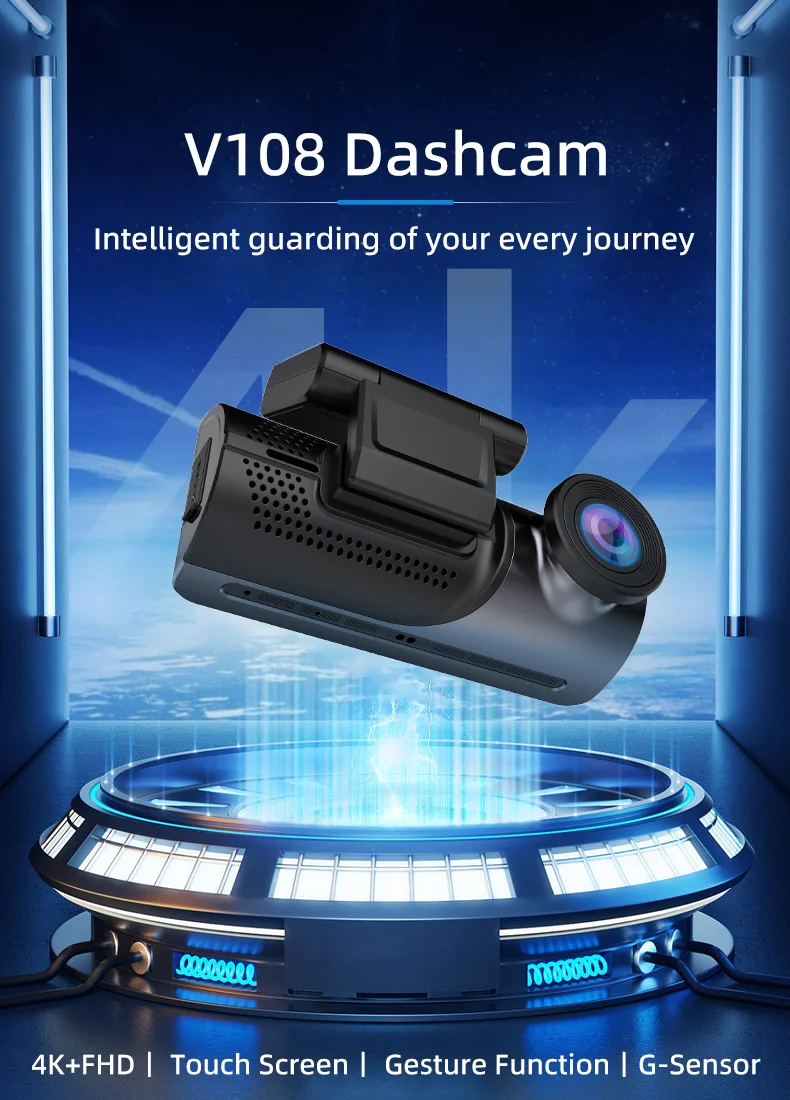 WDT V108 Driving Recorder Blackbox Dash Cam 170 Degree Front 140 Degree Rear Mirror Camera Night Vision 4K Dashcam For Car Auto