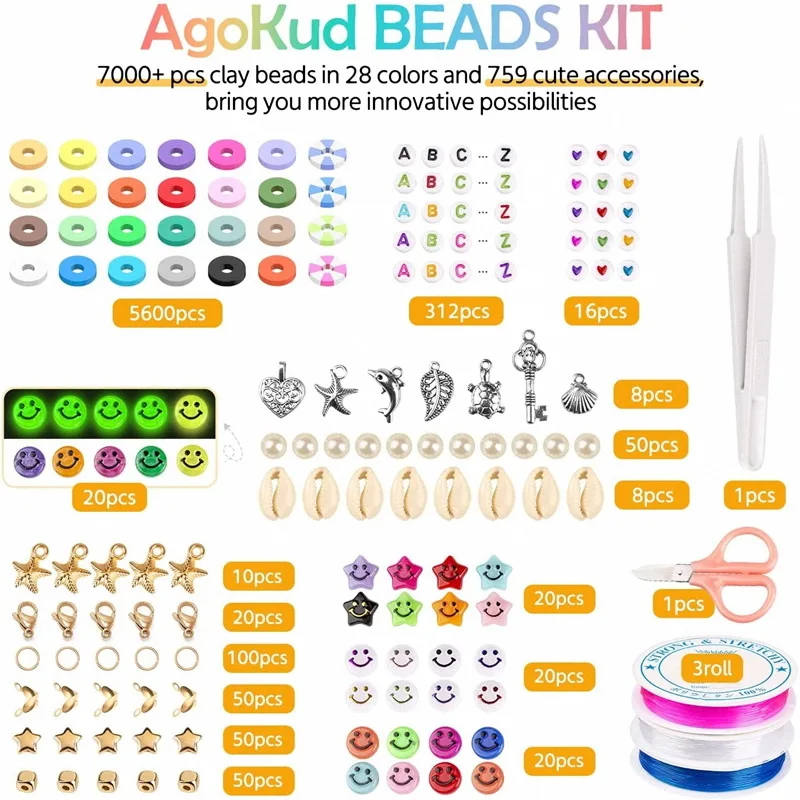 6 Mm Flat Round Polymer Clay Beads Jewelry Making For Jewelry Making Bracelets Heishi Clay Beads Kit