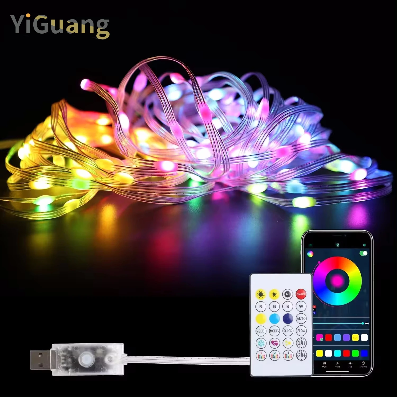 10M 100leds/m Wedding Holiday color changing fairy lights Christmas Leather Line Lights LED Decoration Fairy String Lights