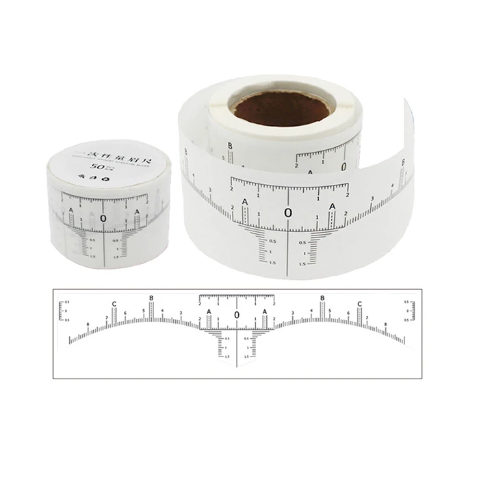 Factory direct sales disposable microblading product sticker eyebrow ruler eyebrow stencil