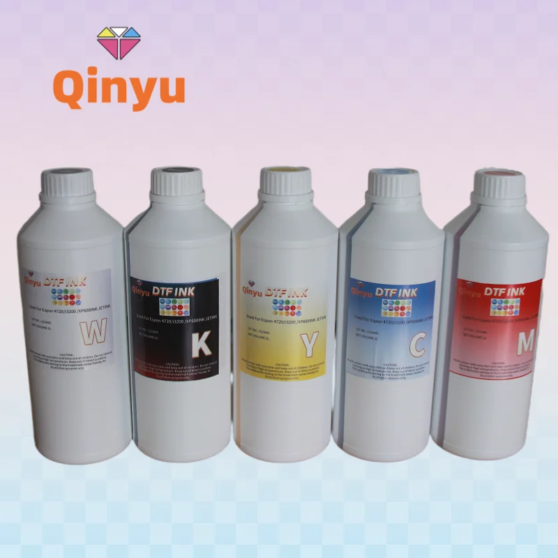 Qinyu Premium DTF Pigment Ink for Epson XP600 L1800 DX5 I3200 White Ink PET Film Printer