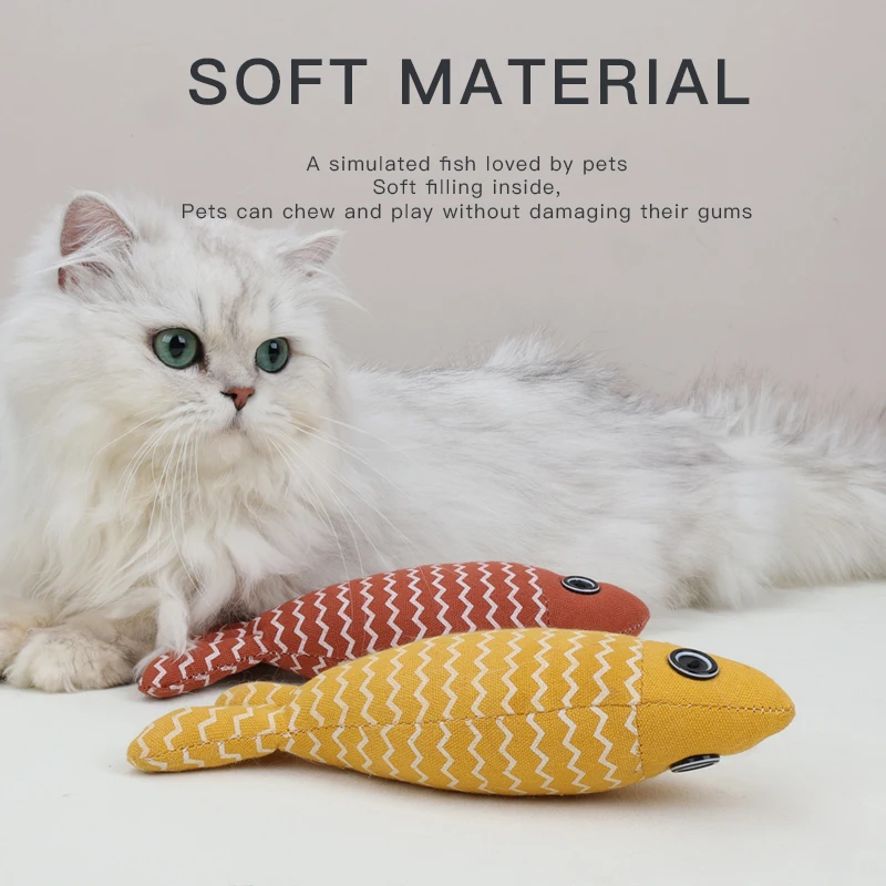 Factory Wholesale Custom Logo Interactive Cat Fish Nip Toy With Catnip