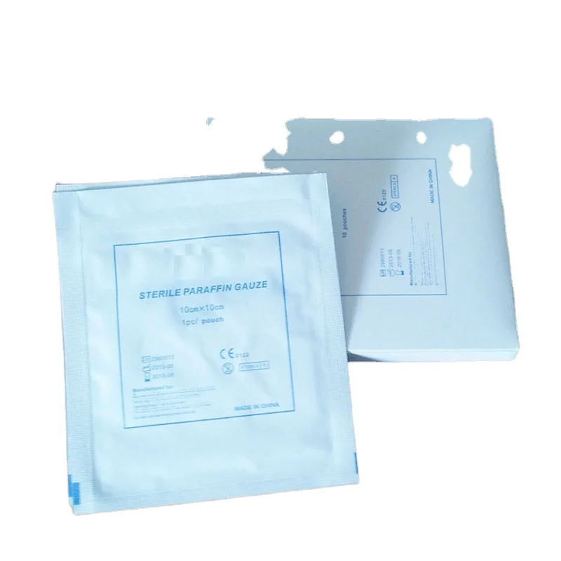 Sterile paraffin gauze dressing burn dressing  5x5cm,7.5x7.5cm,10x10cm,10x20cm,10x30cm,etc