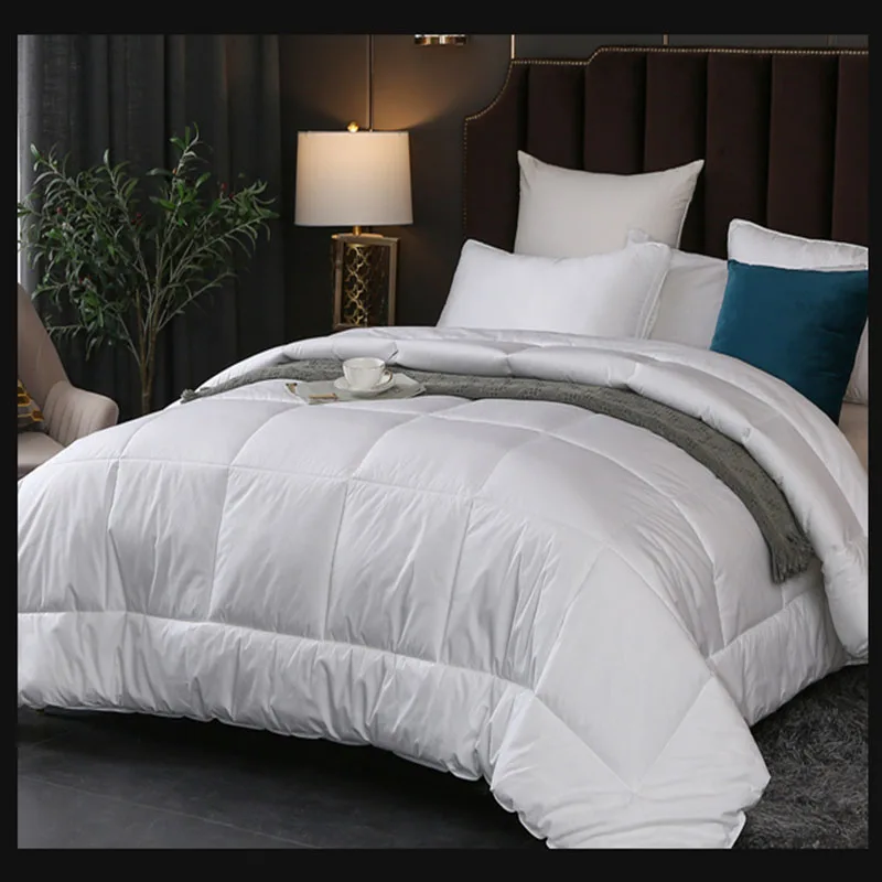 Hotel white fabric 400 GMS microfiber filling hotel linen duvets insert bed comforter set blankets