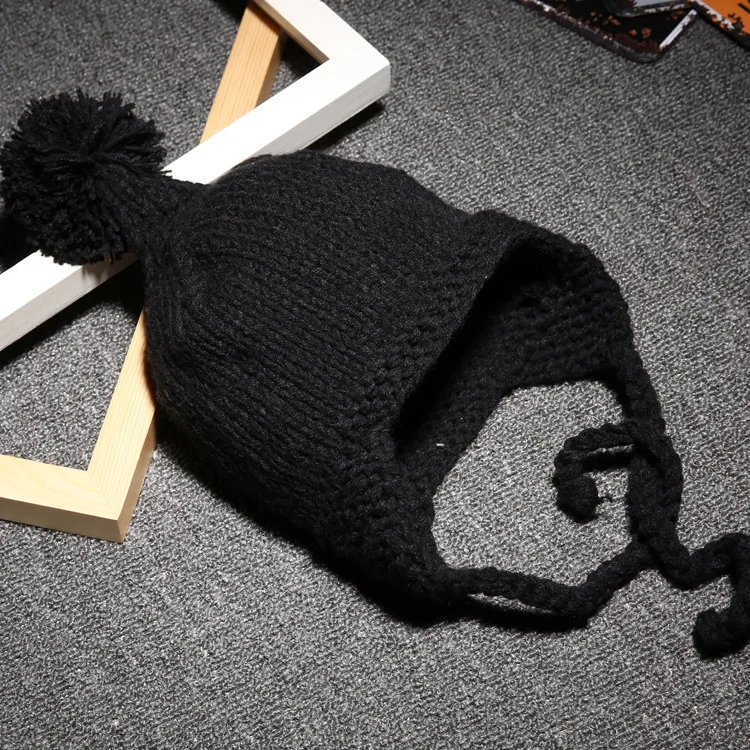 Wholesale Baby Boys Girls Beanie With Pompom Comfortable Custom Logo Winter Infant Cute Baby Hat Soft Rope