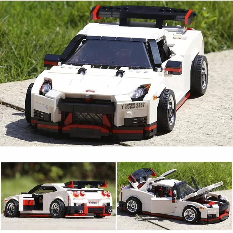 HW Nismo Nissan GTR R35 Super Racing Sport Car Creative Idea Series Vehicle Bricks MOC Building Blocks For Kids 1024pcs