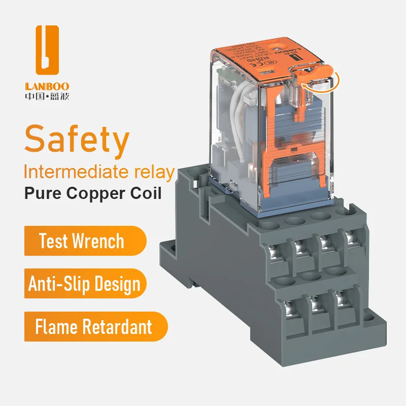 LANBOO 27.5*21mm intermediate relay 230VAC DC12V24V with 8 feet or 14 feet miniature relay