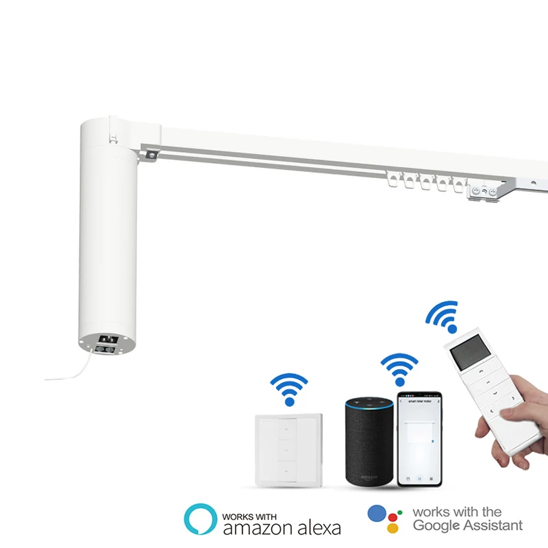 Modern Square American Motorised Curtain Motor And Track Electric Smart Curtain Poles Tracks Rail Aluminum Supplier