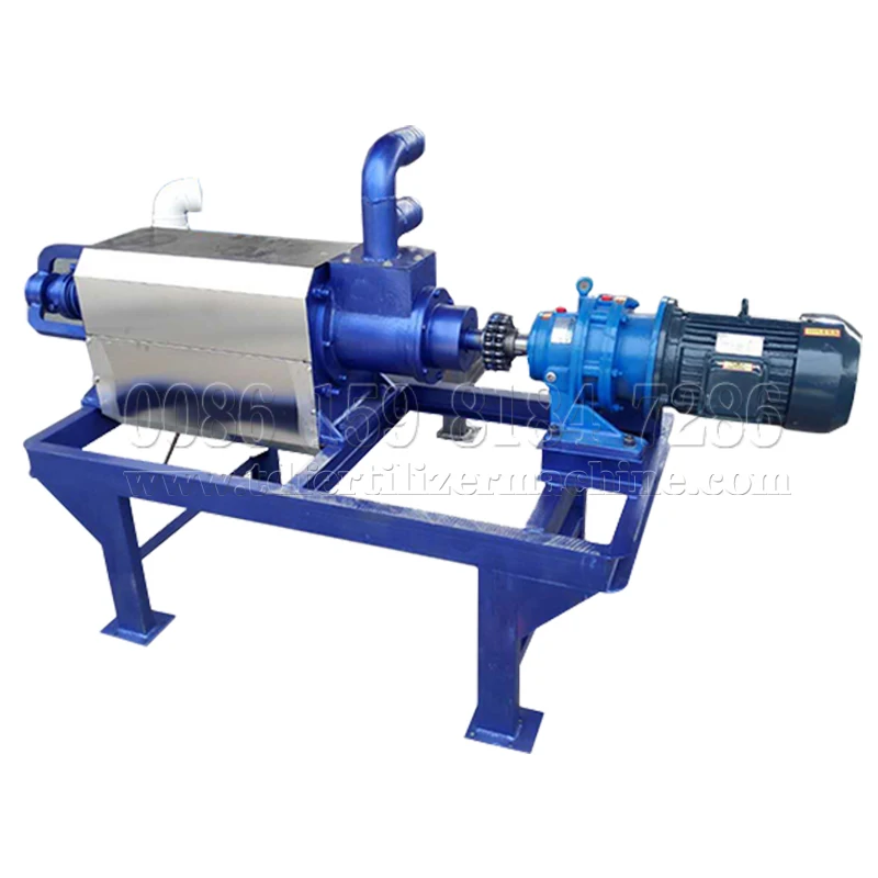 Poultry manure/high mositure material dewatering machine