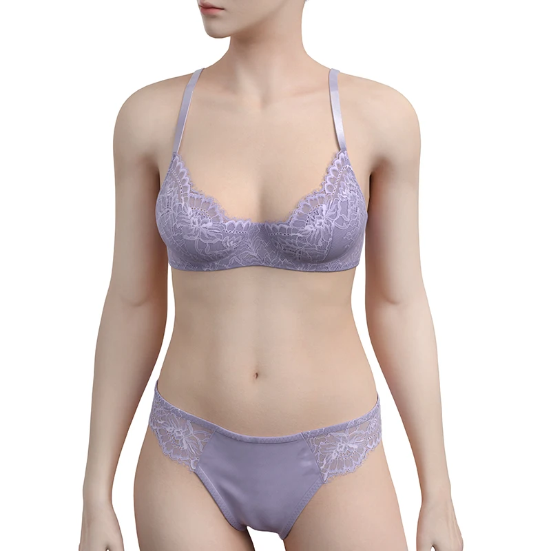 Bra and Panties Sets G-string Push-up Gather Full Cup Embroidery Mature Thongs Providers Fancy Ladies Underwear
