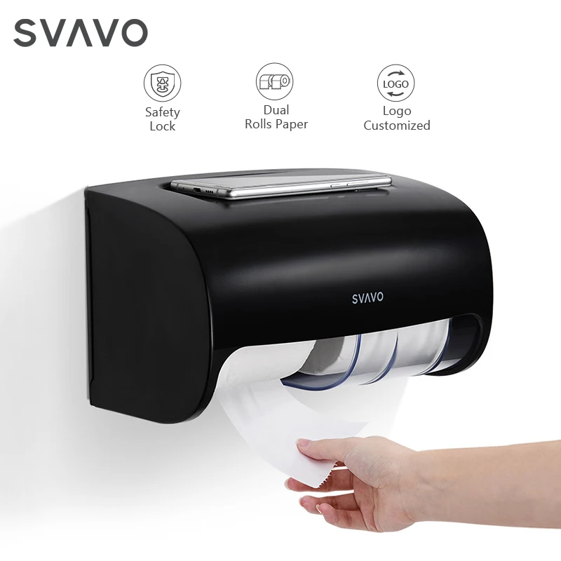 bathroom toilet dispensador de papel No punching Large capacity Wall mounted tissue box holders Dual Roll paper towel dispenser