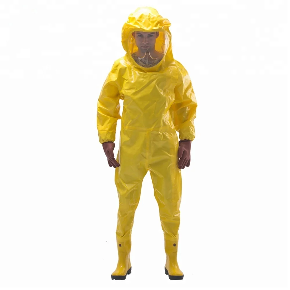 Heavy duty gas-tight and chemical proof suit