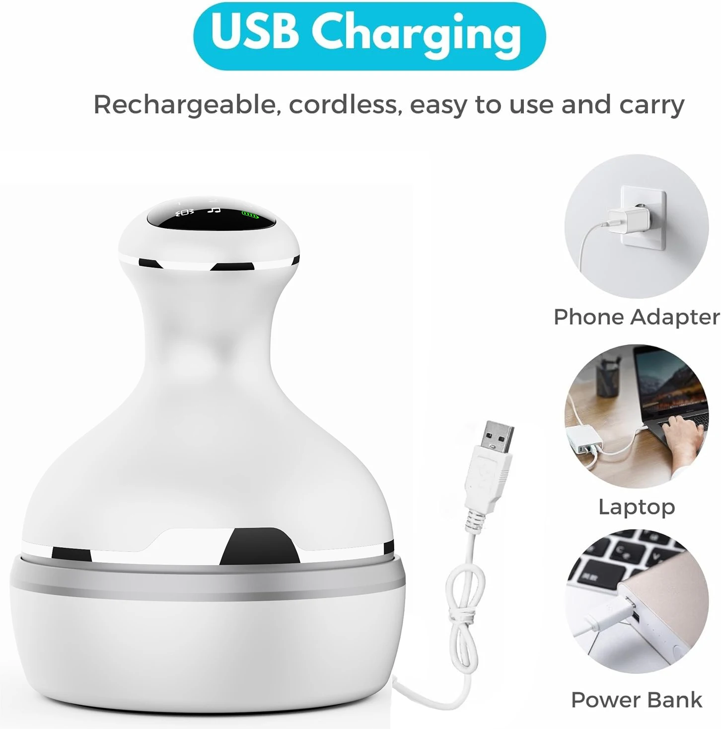 Most Popular Product Portable Mini Cordless Head Spa Stress Relaxing Music Electric Scalp Massager Head Massage Machine