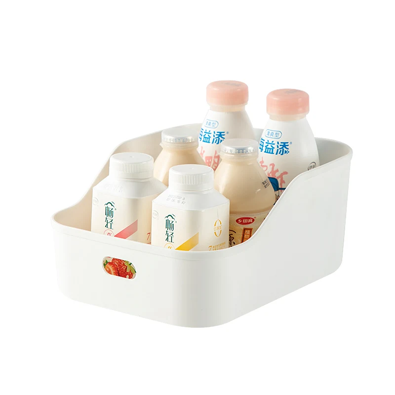 White Plastic Storage Box With Build-In Handle Cosmetic Sundries Box Home Kitchen Food Storage Container