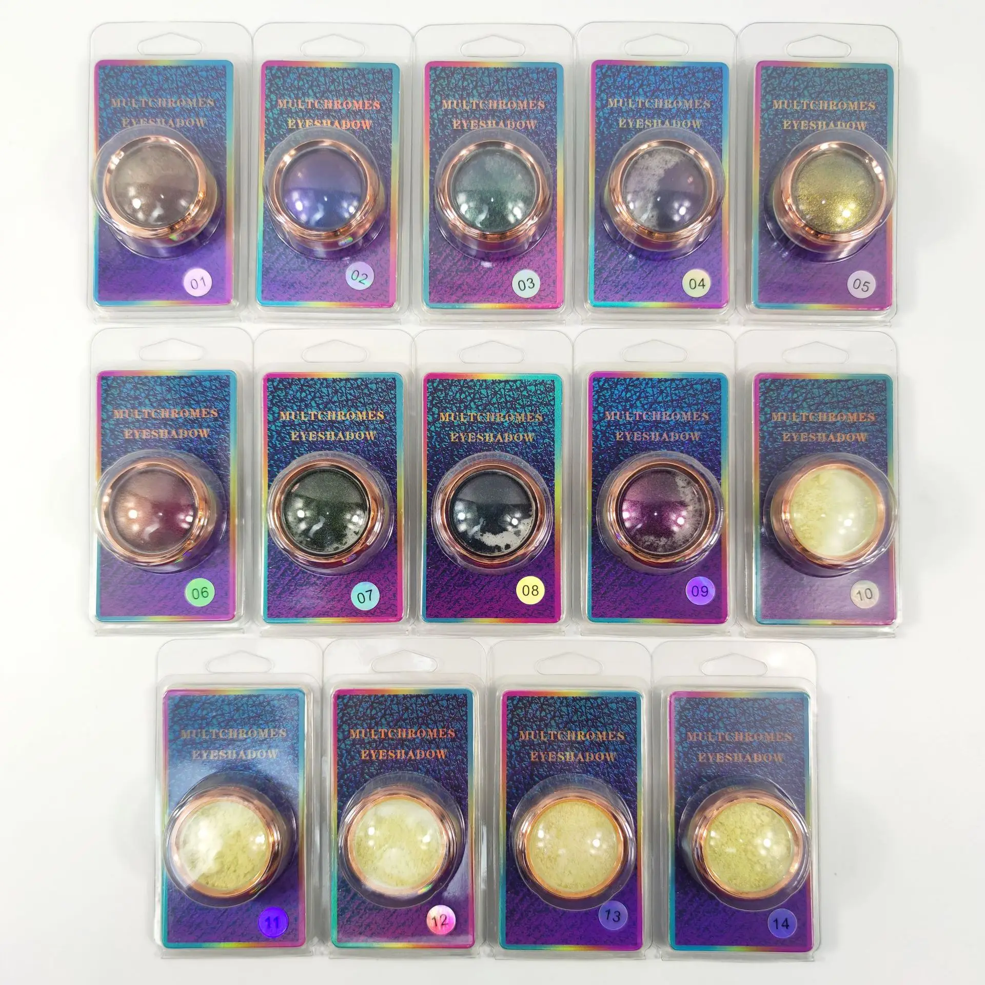 Private label eyeshadow glitter long lasting cosmetics waterproof single chameleon eyeshadow pigment