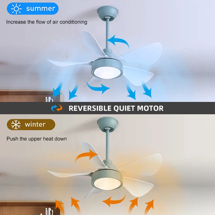 Modern Design 32 Inch 5 Abs Blade Dc Motor Decorative Remote Control Led Ceiling Fan With Light