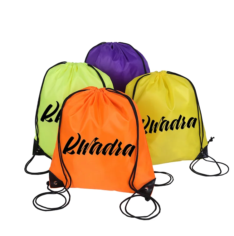 Waterproof 210D polyester drawstring backpacks custom logo