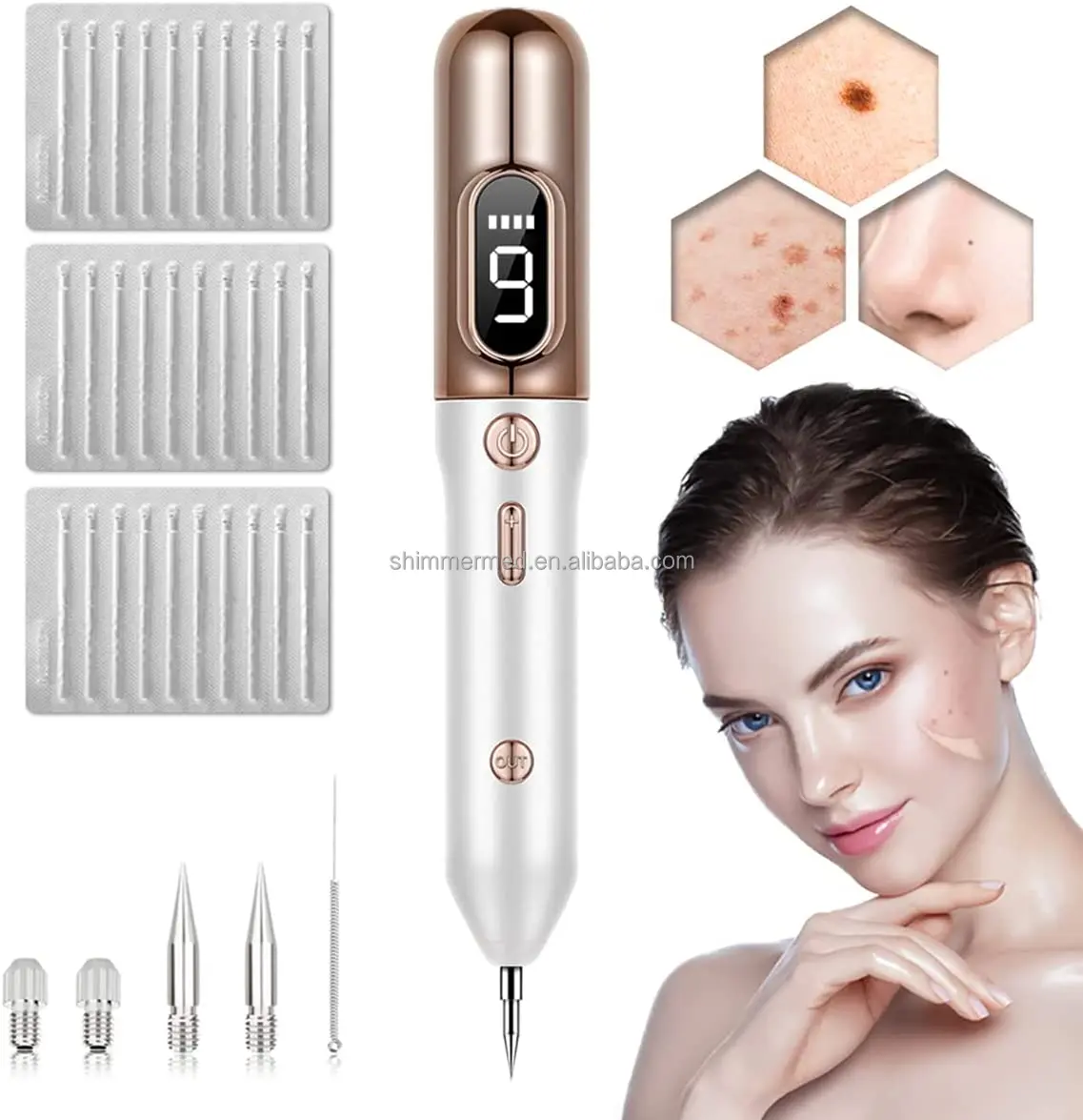 0.35*13mm Copper Needles Skin Tag Remover Beauty Mole Removal Pen Replaceable Needles