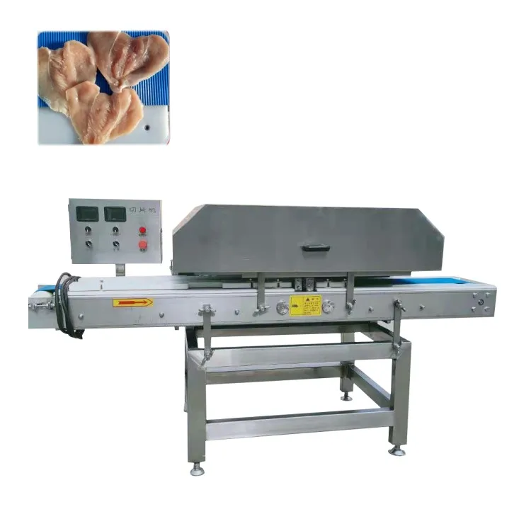 Промышленный резак для мяса свежего куриного резки слайсер конвейер