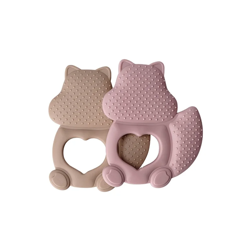 Squirrel Baby Teething Toy Silicone Bump Soothing Massage Gum BPA Free Food Grade Silicone Squirrel Baby Teeth