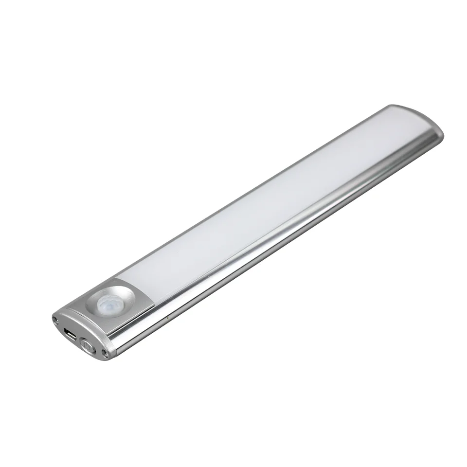 USB перезаряжаемый алюминиевый светодиодный датчик движения
