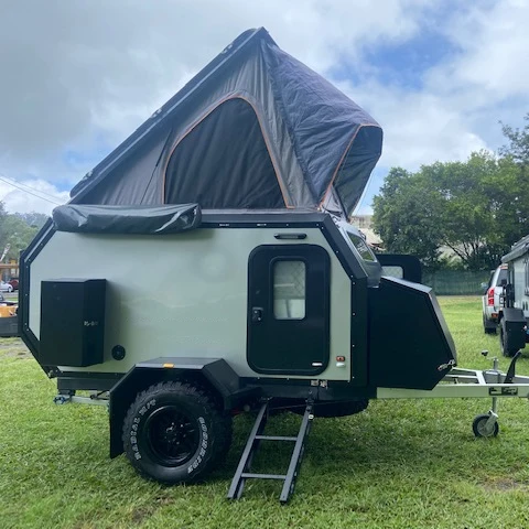 Ecocampor 2022 New Design Hot Selling Australian Standards Off Road Tear Drop Camper Trailer With Inside Bed For Sale