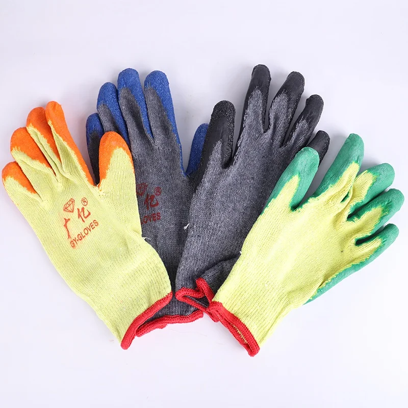 13 gauge Latex Coated Glove cotton liner double dipped Orange Latex  Industrial  Work Gloves