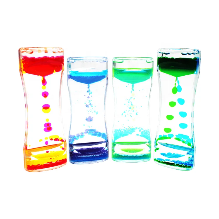 Dongguan Shanghao Colorful Liquid Motion Visual Slim Oil Acrylic Hourglass Timer
