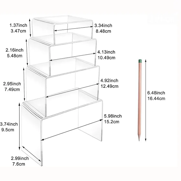 High quality multipurpose customized white acrylic risers for food display and cheap acrylic display stands