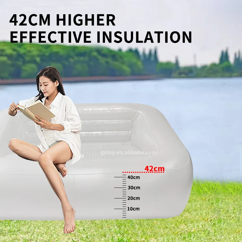 Frosted white PVC couch camping Lazy air sofa bag indoor relax leisure inflatable sofa