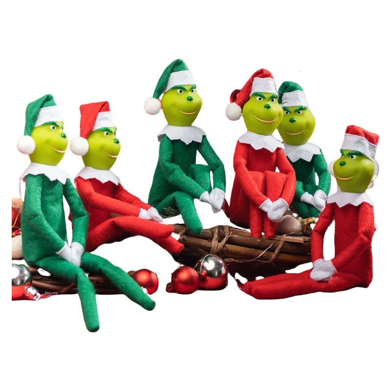 Hot Sale Christmas Dolls Toys Green Monster Elf Ornaments Pendant Christmas Toys Green Elf Pendant Christmas Dolls Toys