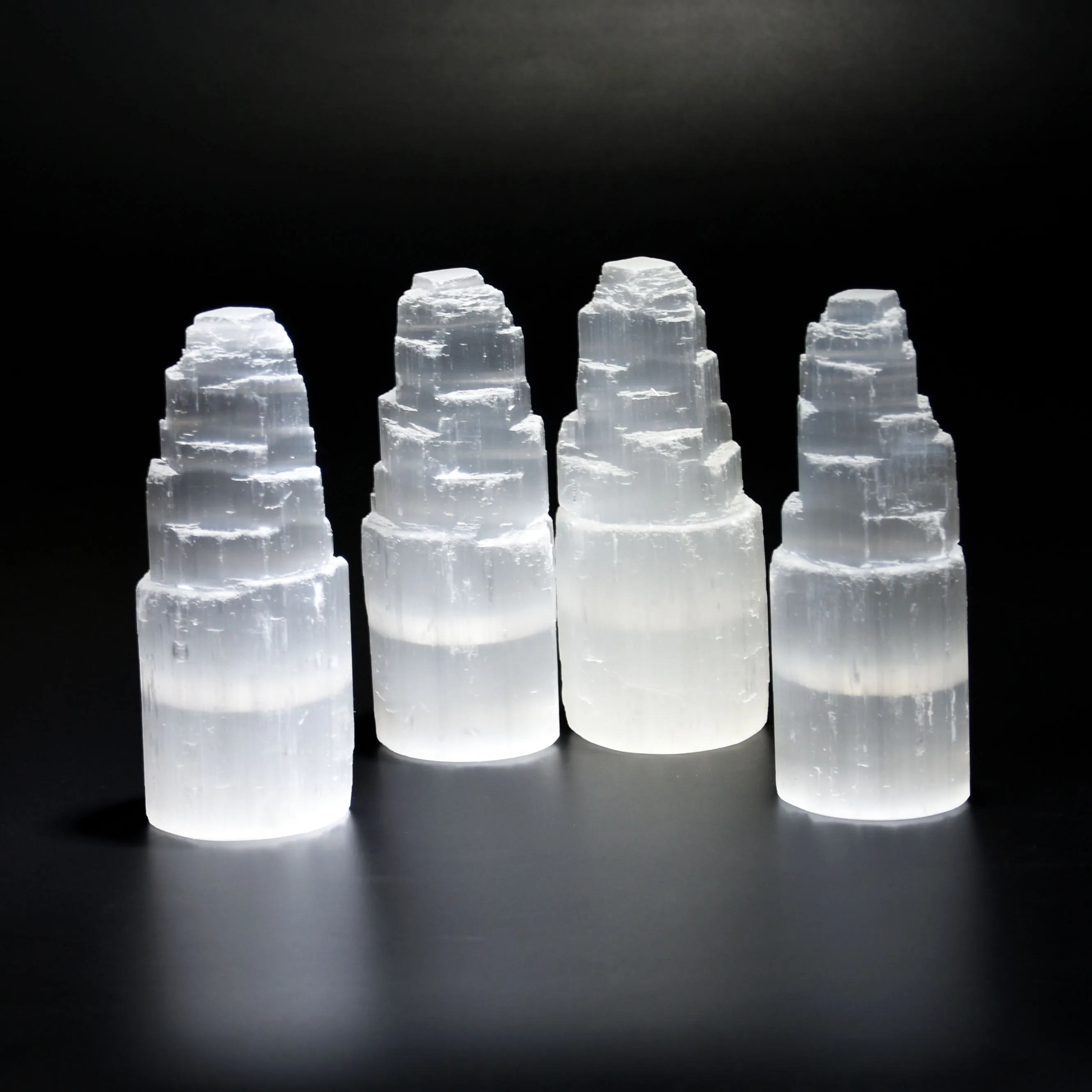 Best Selling High Quality Feng Shui Craft Crystals Healing Selenite Tower Lamps For Home Decoration Or Gifts