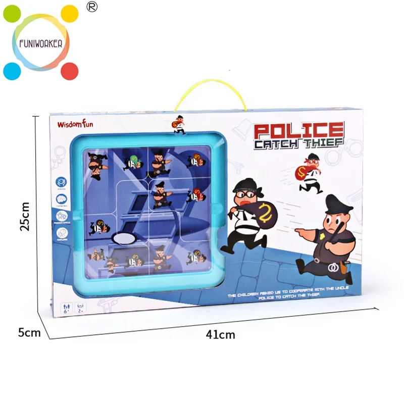 Unique design police catch thief educational game brain teaser puzzle with good quality
