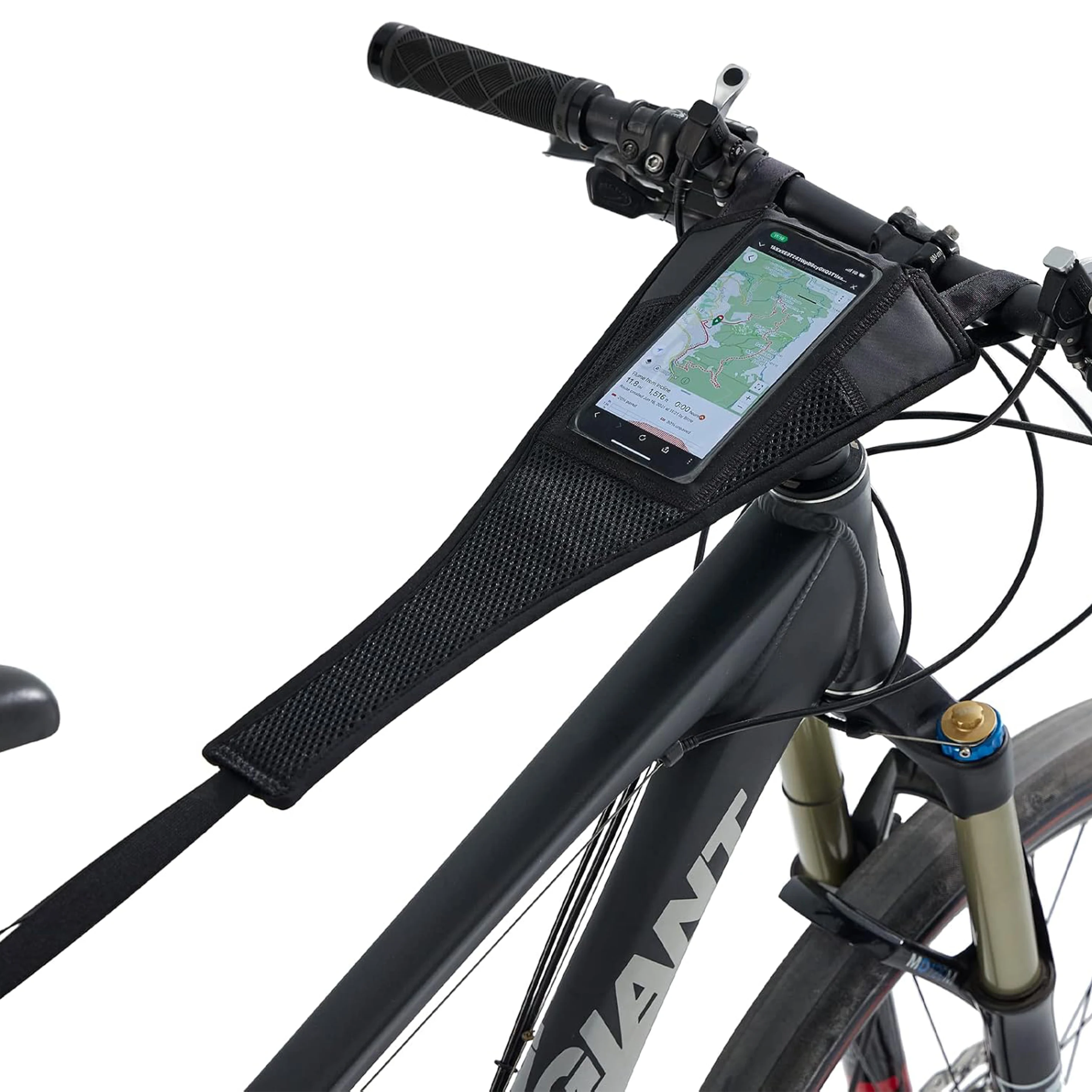 Bike Sweat Cover BicycleTrainer Sweat Net with Phone Pouch Bike Frame Protector Bike Sweat Catcher for Indoor Cycling Training