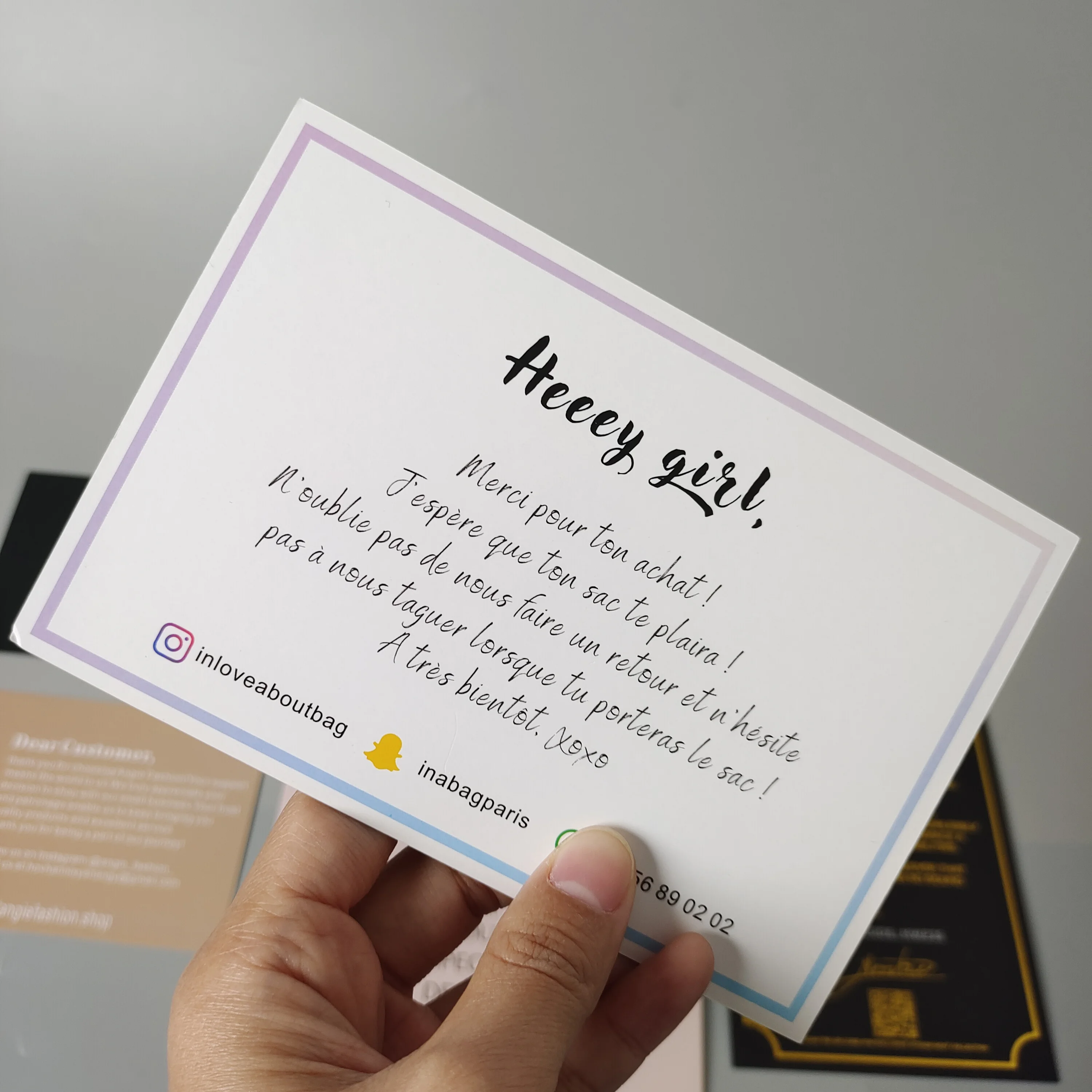 Customized 400gsm thank you card Small Business Thank You Card Custom Logo Personalized Paper Card Custom greeting Gift