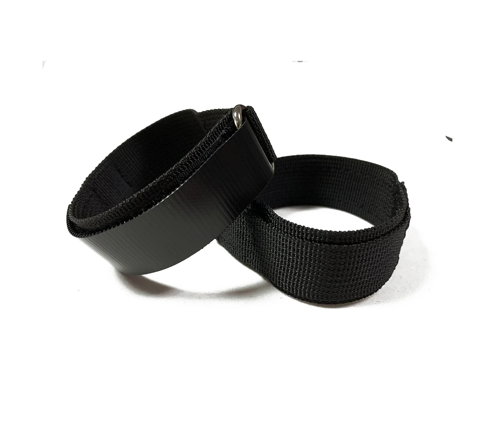 Hook Loop Sport Watch Strap 25mm Nylon Straps Black Fastening Watchband
