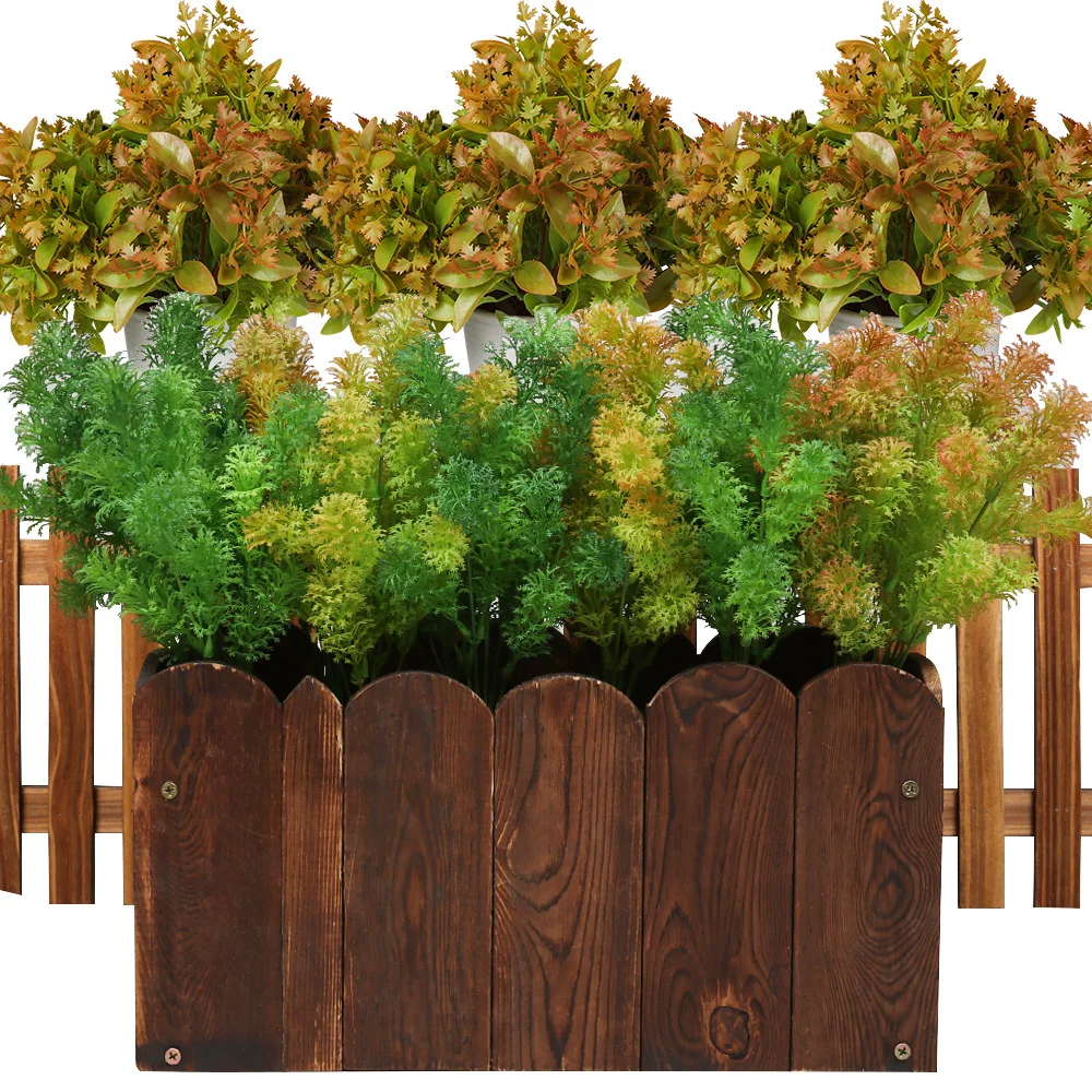 Amazon Hot Sale Living Room Balcony Potted Ornament Plastic Artificial Grass For Desktop Decor