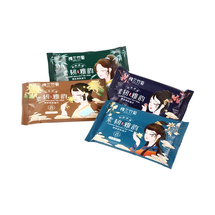OEM 10pcs mini packing Aloe Adult Refreshing Wet Wipes Underarm Wipes Wet Towel